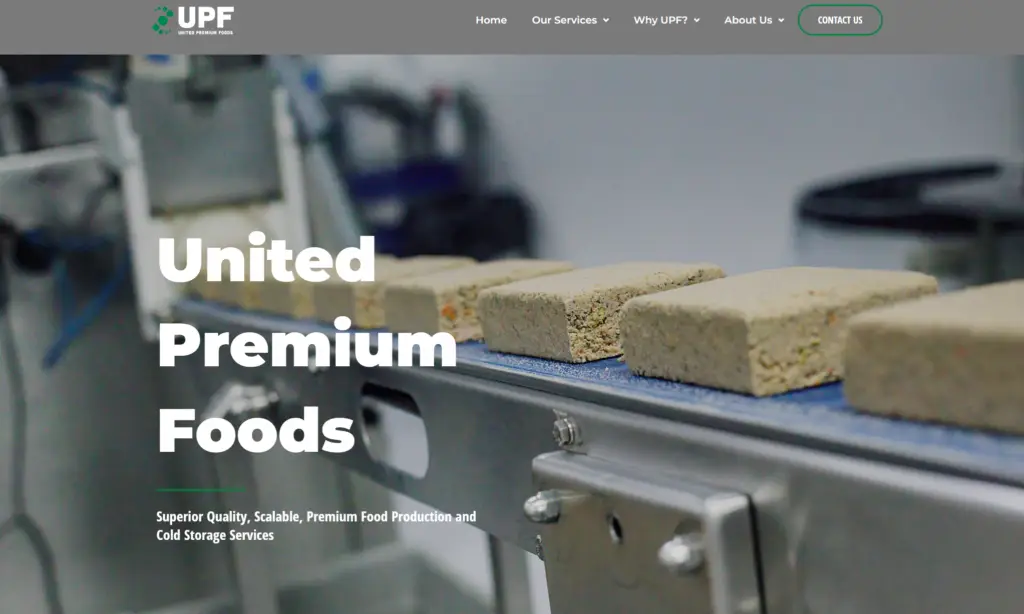 Screenshot of United Premium Foods Website